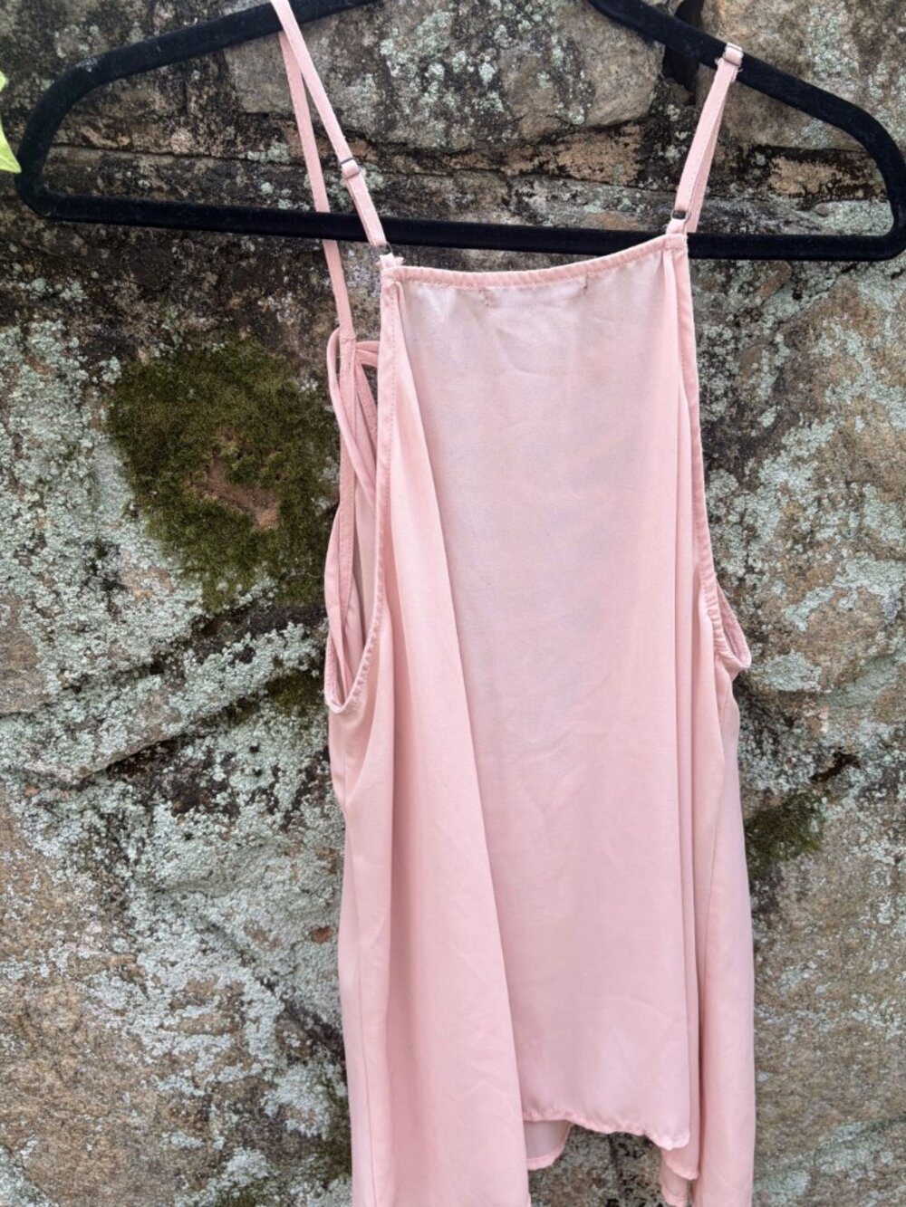 BKE Red Fringe Tank Top Large Blush Pink Crisscross Strappy Festival Y2K 00s - Picture 2 of 16